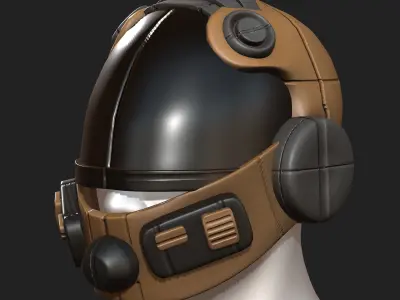 Helmet scifi military combat soldier scifi fantasy  Low-poly 3D model