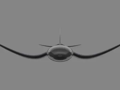 Futuristic plane Concept 3D Free low-poly 3D model