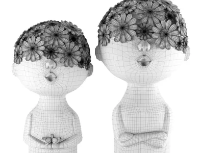 Vases two figurines 3D model