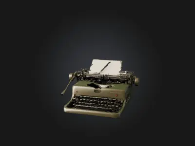 Typewriter Model Low-poly 3D model