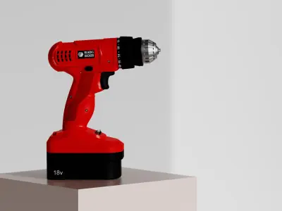 Cordless drill Black andDecker 3D model