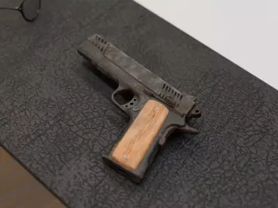 Muddy 1911 Pistol Low-poly 3D model