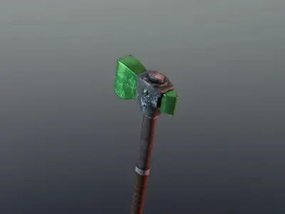 Hammer - Emerald Low-poly 3D model