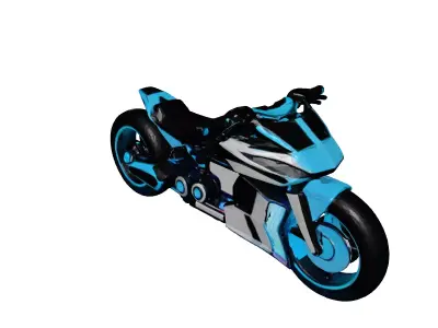 Futuristic Hoverbike Engine with Blue Vents 3D model
