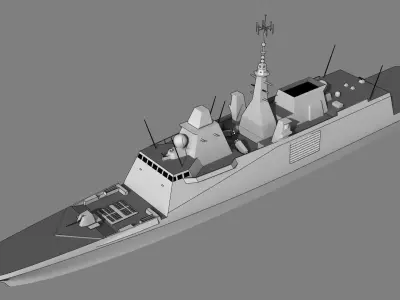 FFG Aquitaine FREMM class Low-poly 3D model