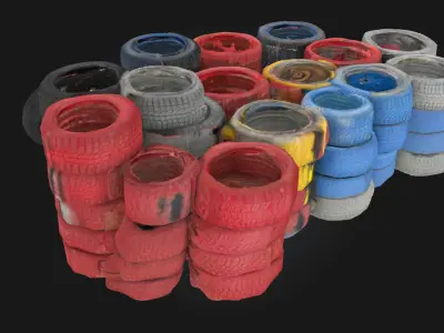Tire Rainbow  Upcycled Joy for Playgrounds and Gardens 3D model