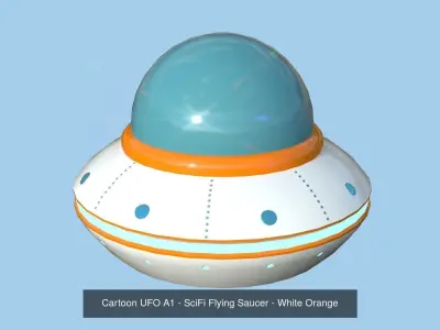 08 Cartoon UFO Collection - SciFi Flying Saucer Asset 3D Model Pack
