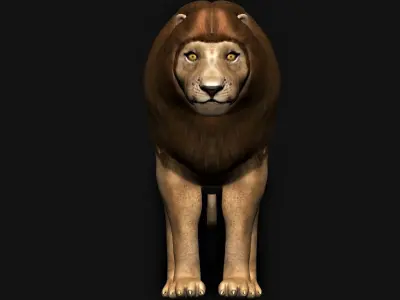 Lion low polygon 3D model
