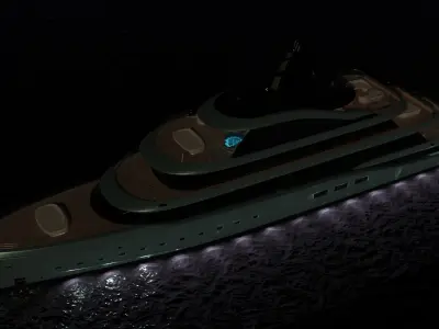 Kensho Superyacht Night Scene 3D model