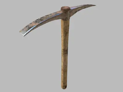Pickaxe old Low-poly 3D model