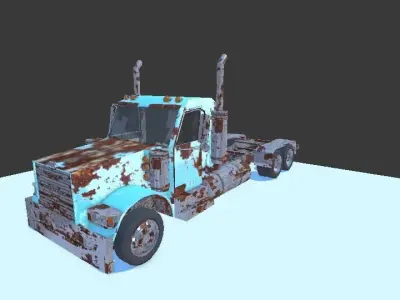 Low poly Classic american Old truck pack Low-poly 3D model