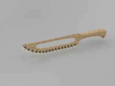combat knife made of the teeth of sharks hipoly 3D model