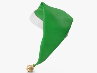Christmas Hat Green with Bell v2 3D model