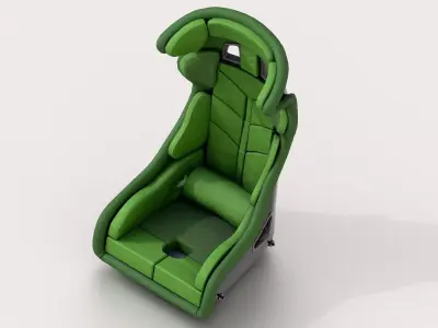 Racing Sport Seat V01 Green Low-poly 3D model