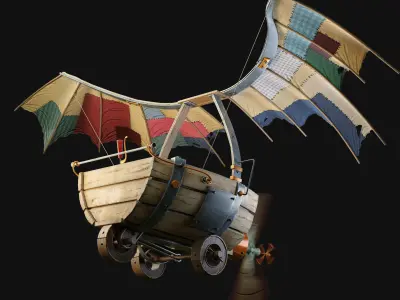 little flying boat-asset Low-poly 3D model