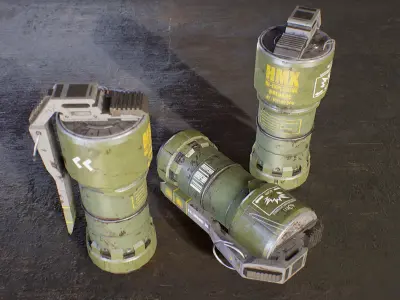 Sci-Fi Grenade Low-poly 3D model 3