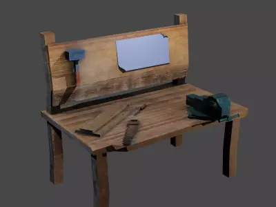 Workbench Low-poly 3D model purchase