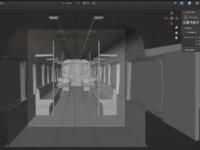Train Cabin 3D model