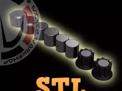 Sci-Fi Control Knobs Set 1 3D print model