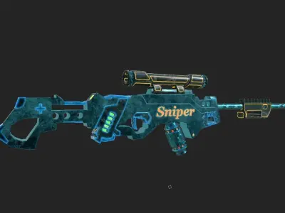 lightning sniper Low-poly 3D model