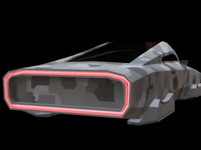 Low Poly Sci-Fi Car Free 3D model