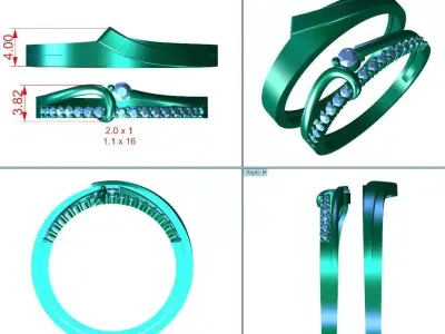 Wedding rings - 10 3D model