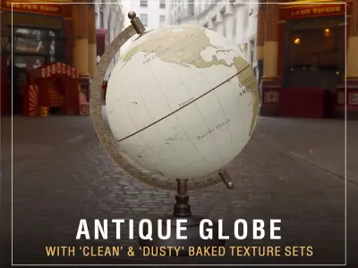 Antique Globe Low-poly 3D model