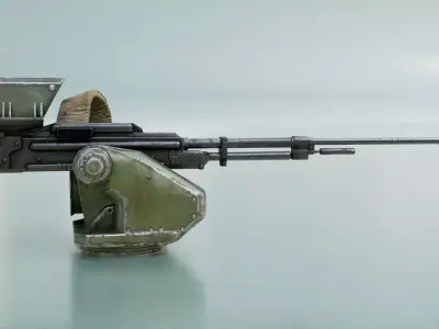 Heavy Machine gun Station  Low-poly 3D model