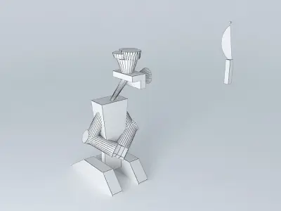 Chefbot man with knife Free 3D model