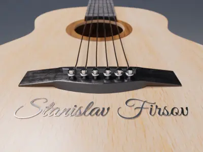 Guitare with signature  3D model
