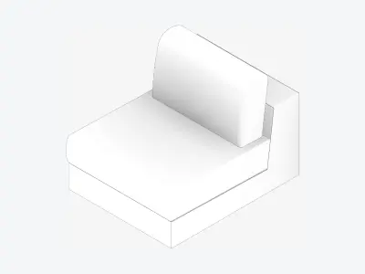 Seat - Sofa - Simplicity - Comfort - Single - No Arm Low-poly 3D model