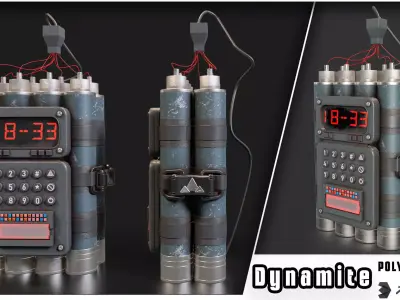 Dynamite 5 Low-poly 3D model