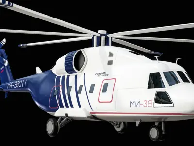 Lowpoly Helicopter Mi-38 3D model