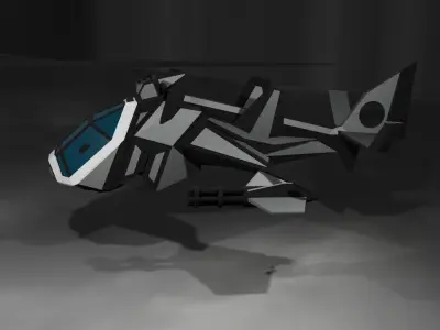 Futuristic Helicopter Low-poly 3D model