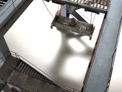 Gantry Crane Low-poly 3D model