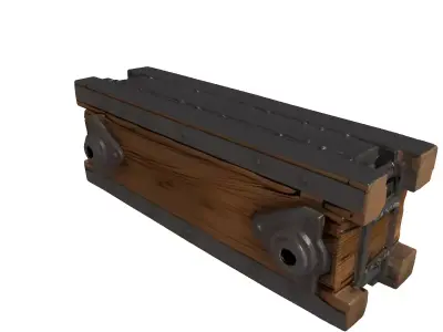 Rustic Wooden Industrial Structure Part 3D model