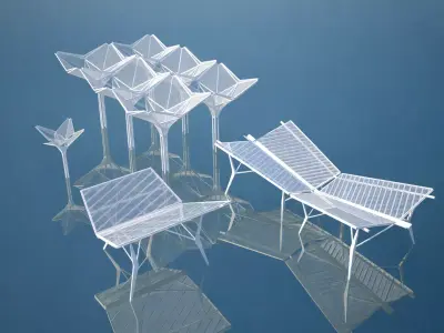 Futuristic Eco Energy Installation 3D model