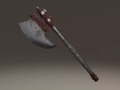 Survivalists axe PBR Low-Poly Game READY -2 Low-poly 3D model