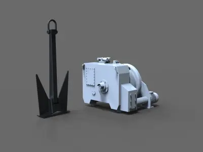 Large anchor winch 3D print model