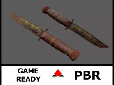 Knife Ka-Bar Low-poly 3D model buy