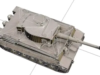 Tiger I Classic Tank Low Poly WWII Heavy Tank Model Low-poly 3D model