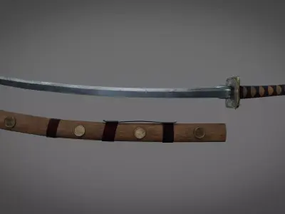 Samurai Raven Katana Low-poly 3D model