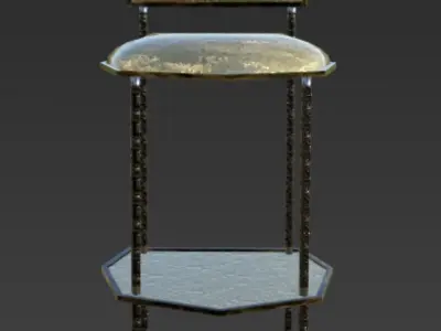 Bar Stool with Gold layered seats and frame Free low-poly 3D model