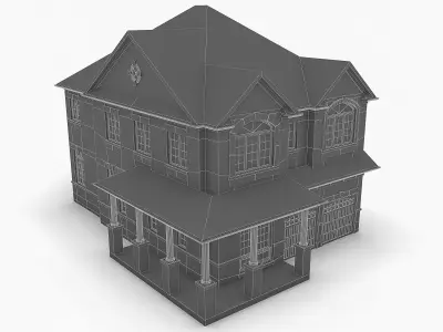 Cottage House 11  Low-poly 3D model