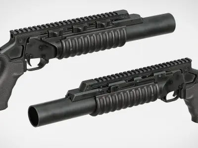 Standalone Rail Mounted M203 Low-poly 3D model