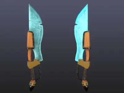 Set of fantasy swords Low-poly 3D model