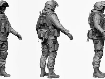 Russian Special Force Soldier Zbrush 3D model