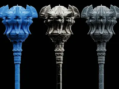 Mace of Silence 3D Base Mesh - FBX ZPR ZTL 3D model