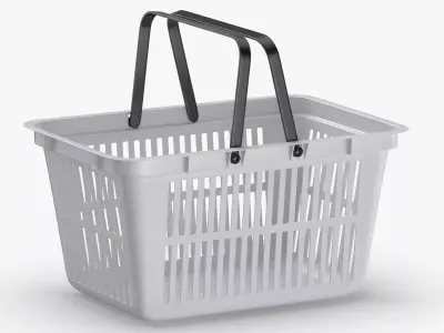 Plastic Shopping Crate 02 White 3D model