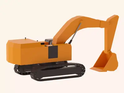Excavator Mining 6015B Simplified Low-poly 3D model